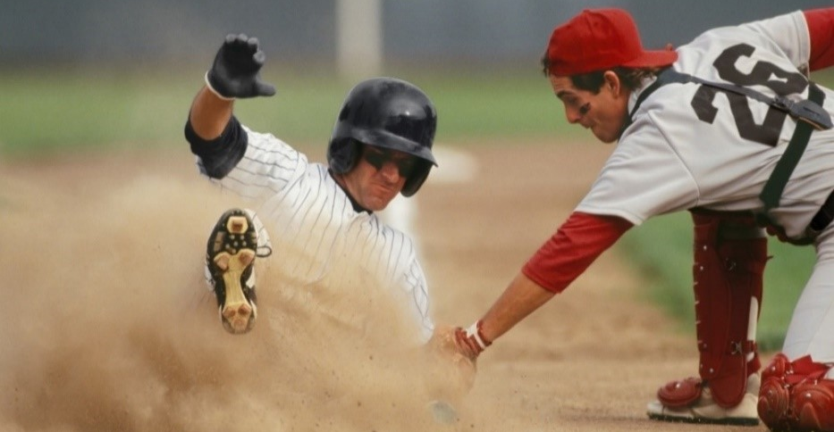 baseball player sliding